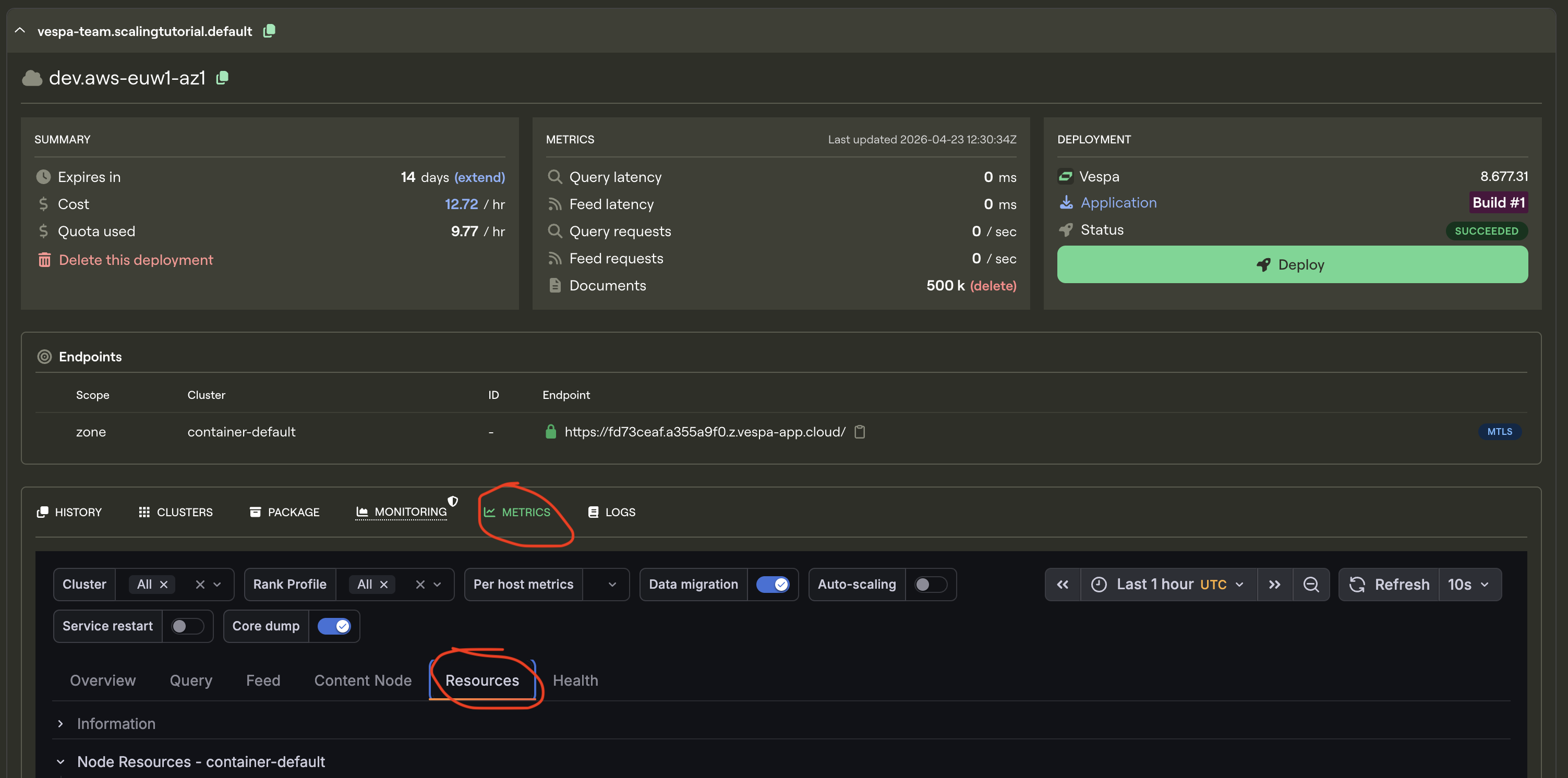 Metrics and Resources