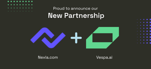 Nexla와 Vespa의 파트너십을 알리는 공식 배너 이미지